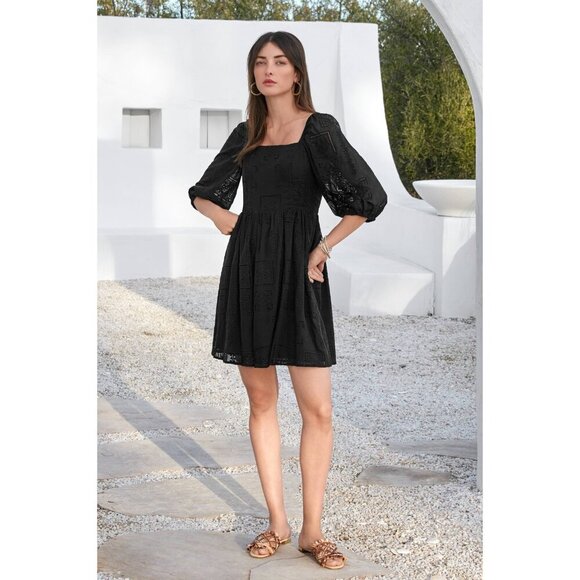 Johnny Was Ella Mini Dress Black Size Small - Picture 5 of 13